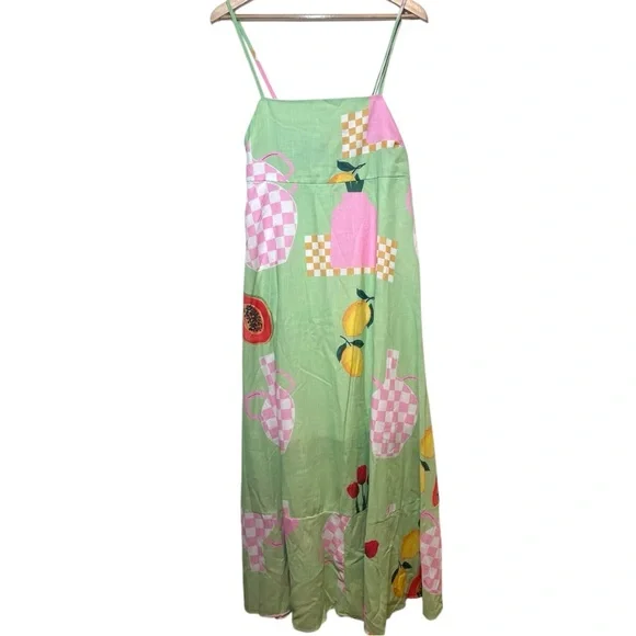 NWT Petal and Pup Women's Brea Green Fruit and Floral Print Maxi Dress Size XL - Picture 5 of 16